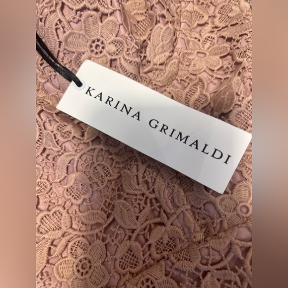 NWT Karina Grimaldi Mauve Lace Romper in Color Blush - Picture 2 of 4